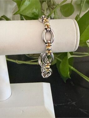 Vintage 80’s Two-Tone Silver & Gold Link Tennis Bracelet